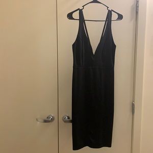 Lulus black deep v neck dress